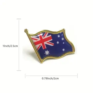 金属板澳大利亚国旗环氧镀胸针徽章西装翻领别针