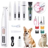 Tondeuse à poils pour animaux de compagnie en acier inoxydable et plastique, simple, avec lumière LED et fonctionnement sur piles