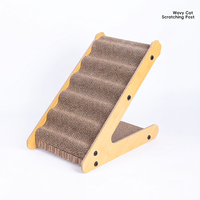 Griffoir pour chat en forme de L, en carton ondulé, vertical, avec cadre en bois massif, meuble griffoir pour chat