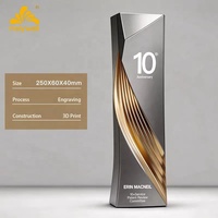 Plaque Pentagramme Géométrique Dorée de Luxe, Gravée sur Mesure, Imprimée en 3D, Métal Électroplaqué, Artisanat Moderne, Impression UV, Trophée 2026
