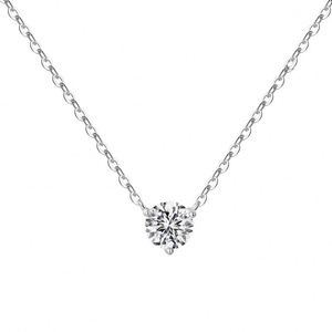 Collier pendentif Dylam Classic Collection High Jewel en argent sterling 925 avec zircone 5A solitaire de 5 mm pour femmes - Product Image 1