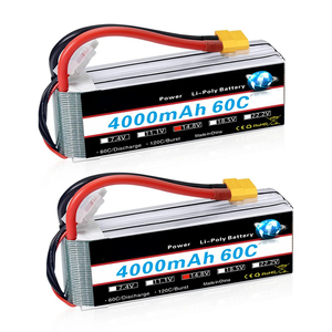 סוללת ליתיום-פולימר אוניברסלית 14.8V 4S 4000mAh 60C עם מחבר XT60 למכוניות מרוץ RC, משאיות, סירות ורחפנים מקצועיים 503040 - Product Image 5