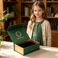 Boîte cadeau magnétique vert clair et violet avec insert floqué, logo en feuille d'or pour l'emballage de produits cosmétiques et de soins de la peau