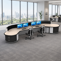 Bureau de commande moderne Matériau combiné acier et bois Console de sécurité d'entreprise Console de salle de contrôle de surveillance moderne