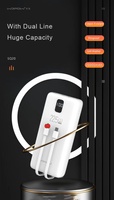 Wopow SQ20 Baterai Li-Polymer 20000mAh Ultra Tipis Tahan Air 20W 2 in 1 Pengisi Daya Cepat Power Bank Micro USB Type-C untuk iPhone