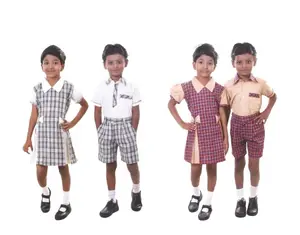 Decent Best Quality International School Uniform Manufacturer Boys and Girls T shirt With Shorts and Pinafore Dress
