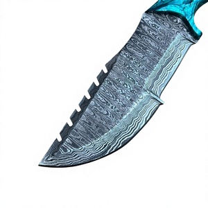 Couteaux de chasse en acier Damas sur mesure de qualité supérieure, service OEM, couteaux de chasse en acier Damas pur avec étui en cuir - Product Image 2
