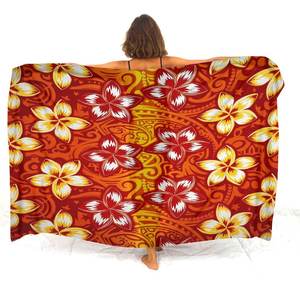 2025年新デザイン カスタム太平洋諸島スタイル ビーチサロング ハワイアンプリント ラヴァラヴァサロング 水着 ポリネシア女性用ショール スカーフ - Product Image 1