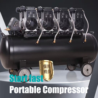 Kompresor Udara Tanpa Oli Berkualitas Tinggi Rotary Screw 30L 24L 220V/380V Portabel Mini Kecepatan Tinggi Senyap Tekanan Tinggi dengan Mesin