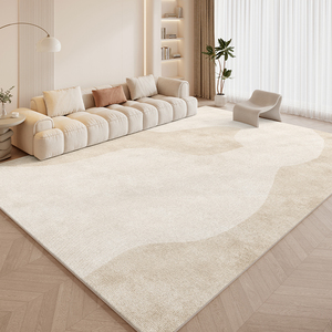 Alfombra de Salón Nueva Estilo Crema, Tapete de Suelo para Sofá, Lavable y Borrable, Alfombra de Dormitorio de Lujo Ligero, Impermeable, de Pelo Bucle, Terciopelo Abstracto - Product Image 1