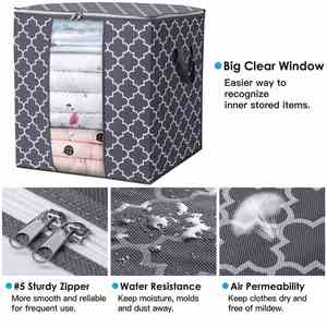 Paquete de 3 Bolsas Grandes para Organizar y Guardar Ropa, Organizador Plegable con Asa Reforzada y Ventana Transparente - Product Image 3