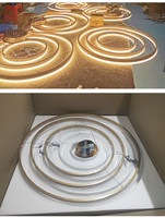 Jpungsun Lustre LED à anneau rond dans le hall de l'hôtel moderne pour le salon Villa Escaliers Loft Aluminium Ring Circle Pendant Light