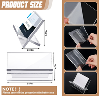 Porte-cartes de visite en acrylique personnalisé, robuste, en plastique transparent, présentoir de cartes de visite, support de bureau, organisateur pour exposition