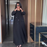 Ensemble trois pièces pour femme : gilet, pantalon et abaya – Tenue modeste, kaftan abaya respirant pour l'automne/le printemps
