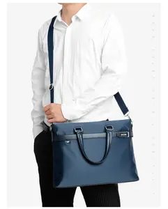 Fashion Simple Adjustable Shoulder Strap Laptop Bag Famous Brands Leather Briefcase