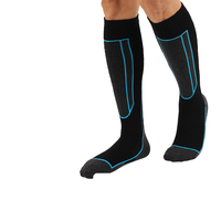 Chaussettes de ski épaisses et chaudes pour hommes, montantes, à compression, imprimées, avec technique de tricotage à motif éponge pour les sports d'hiver