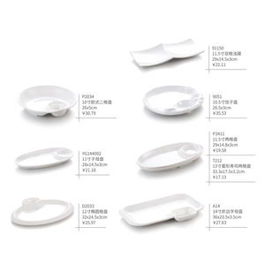 A8 <b>Melamine</b> Jade Porcelain Imitation Porcelain White Snack <b>Plate</b>, BBQ <b>Plate</b>, Dumpling <b>Plate</b>, Dessert <b>Plate</b>, Thickened - Product Image 2