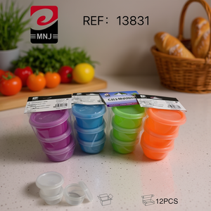 Set di scatole portaoggetti in plastica MNJ, 12 pezzi, multicolore, con coperchio, per la conservazione degli alimenti - Product Image 3