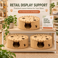 Maison d'activités ronde personnalisée en feutre pour chat, abri interactif d'intérieur pour animaux de compagnie avec trous de puzzle, vente en gros OEM ODM