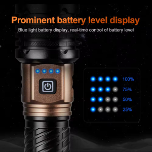 ไฟฉายกำลังสูงระยะไกลแบบรวมแสงสปอตและฟลัดไลท์ 10 หลอด LED P50 พร้อมพอร์ต USB สำหรับชาร์จ  ไฟฉายพกพาอเนกประสงค์ - Product Image 2