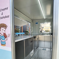 Remorque de camionnette à glaces mobile en tôle galvanisée certifiée DOT, longue durée de vie, avec barre de remorquage pour la vente de glaces