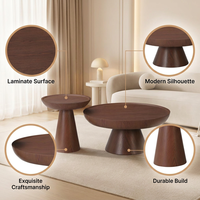 Ensemble de tables basses crème de luxe, style nordique, tables gigognes modernes avec plateau en MDF et pieds en métal pour une décoration intérieure élégante