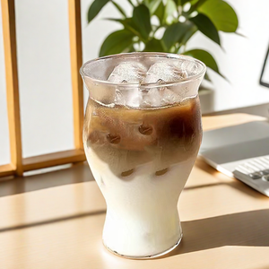 Tazas de leche de café de 600ml, vaso de cristal transparente de lujo para <span class=keywords><strong>restaurante</strong></span>, tazas de gran capacidad con boca inversa para el vientre - Product Image 6