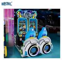 Simulateur de course automobile d'arcade à pièces, en plastique et en métal, avec garantie d'un an, prise en charge de la langue espagnole