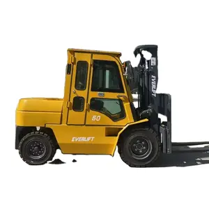 Everlift 5 tons Diesel Forklift With Heater and Cabin good quality price import Japan Nissan K25 Engine Fork Lift Truck For Sale