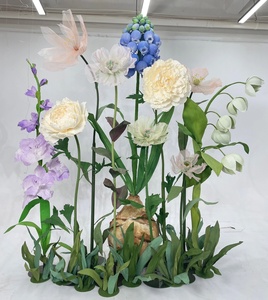 Grandi <span class=keywords><strong>fiori</strong></span> decorativi alti Set di <span class=keywords><strong>fiori</strong></span> di papavero di Organza di peonia di carta per la decorazione della festa nuziale - Product Image 1