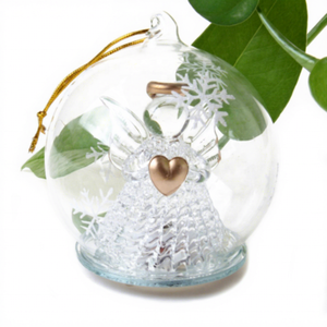 Palline di Natale in Vetro Personalizzate Fatte a Mano di Alta Qualità con Design <span class=keywords><strong>Angelo</strong></span>, Decorazioni Ecologiche per la Casa - Product Image 4