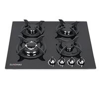 Cuisinière à gaz GPL/GN encastrable 4 brûleurs, plaque de cuisson 24 pouces en verre trempé, pour usage hôtelier et domestique - Vente en gros usine