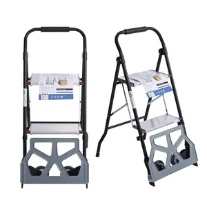 Household multifunction Truck Dolly trolley Cart folding warehouse Aluminum 2 step ladder carts