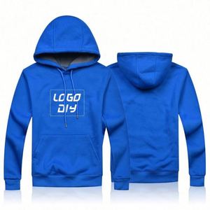 Sweat-shirt à capuche à manches longues en polaire d'agneau, polyester et coton, avec logo brodé personnalisé, pour homme, hiver - Product Image 3