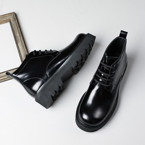 New Luxury Men's Lace up <b>Platform</b> Leather <b>Boots</b> Fashionable Outdoor Work <b>Boots</b> with Comfortable Soles Business Leather <b>Boots</b> - Product Image 6