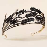 Accessoires de cheveux de mariée au design ODM unique, couronne de mariage scintillante en diamant avec strass motif épi de blé, grande couronne de concours pour la mariée