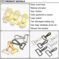 Mode 1 Zoll 20/26mm Metall Hardware D Ring verschluss Wirbel Druckknopf verschluss Abnehmbare Haken Großhandel Zubehör für Taschen