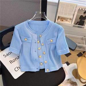 Pull en <span class=keywords><strong>mohair</strong></span> tricoté à manches longues Doublure en laine Cardigan Manteau Unisexe Été 2024 Nouveau Col halter en dentelle épicé 012 - Product Image 3