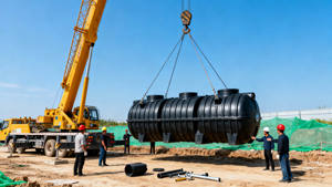 Tanque séptico subterráneo de 1000, 2000, 5000 galones Material PE <span class=keywords><strong>para</strong></span> tratamiento de residuos de biogás doméstico Tanque séptico de tres cámaras - Product Image 4