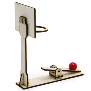 Wooden Basketball Launcher Desk Toy Educational Science <b>Kit</b> For Kids Age 4 6Y <b>DIY</b> Assembly Model - Product Image 4