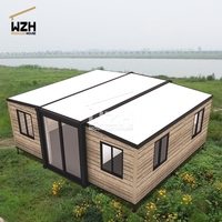 Plans de maisons conteneurs mobiles extensibles à 3 chambres, 20 pieds et 40 pieds, en acier galvanisé de luxe, avec plancher MGO et design transitoire