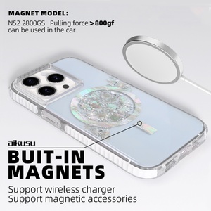 Funda para Teléfono de Nácar Natural, Resina Transparente Antiamarillamiento, Funda para Teléfono Celular con Carga Inalámbrica para iPhone 16 15 14 13 12 Pro Max - Product Image 4