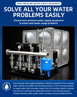 Système de pompe de surpression à fréquence variable automatique avec réservoir sous pression et moteur pour élevage porcin, pour l'eau sans pression négative