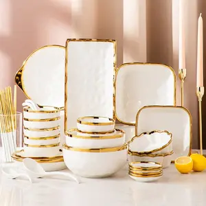 Serving Dishes Ceramic Plates Sets Porcelain Party Tableware Table Decorations Restaurant Dish Carton CLASSIC Nordic Style