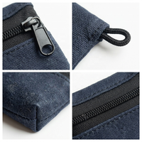 Tas Kosmetik Mini Kanvas Berlapis Lilin dengan Logo Kustom, Kompartemen Utama Tahan Lama, Organizer Serbaguna, Kantong Makeup, Dompet untuk Penggunaan Sehari-hari