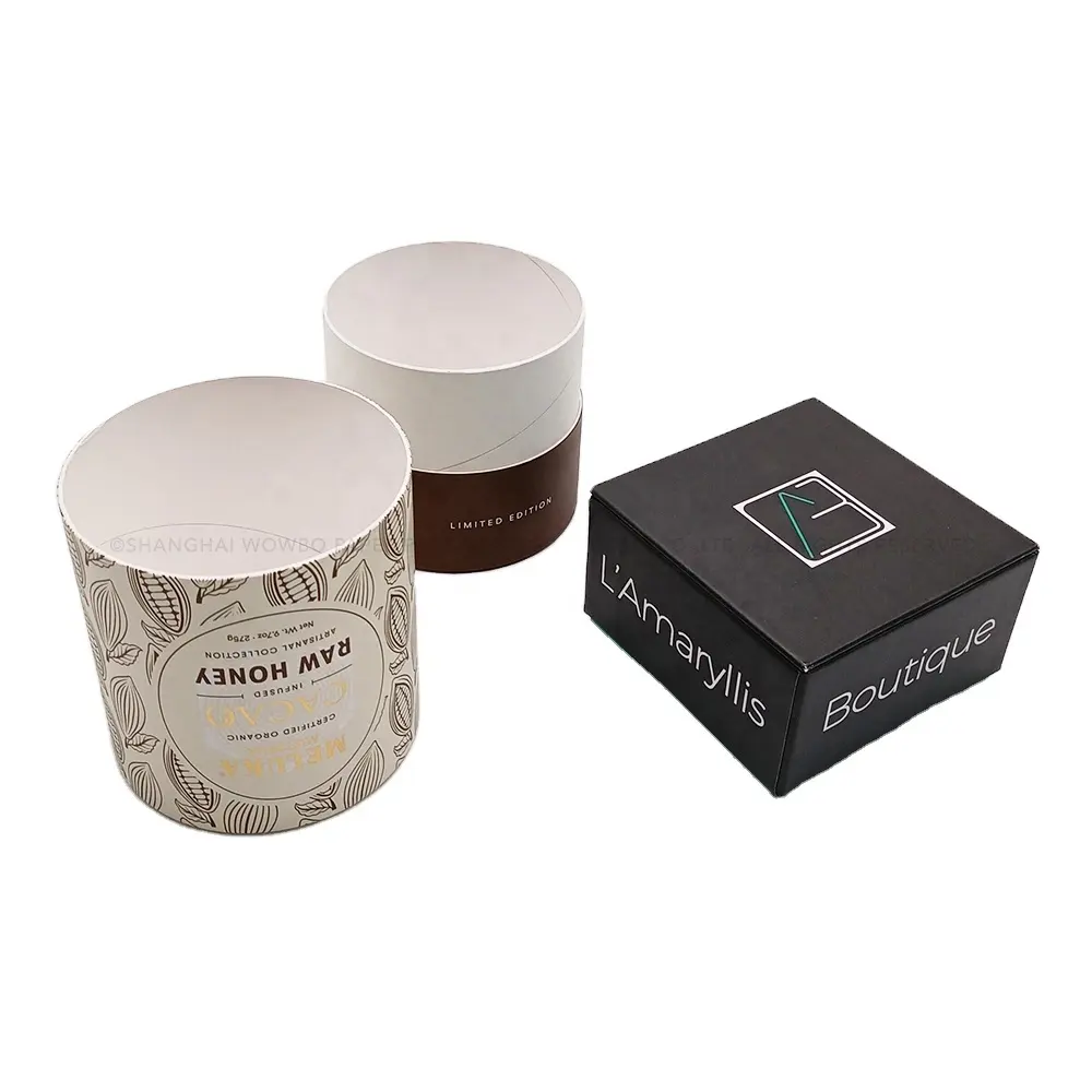 Custom Design Printed Luxury Snack Tea Coffee Honey Packaging Cardboard Cylinder Round Paper Tube Box