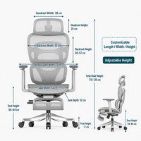 Chaise de bureau ergonomique, chaise de travail respirante en maille, inclinable, avec appui-tête réglable, roulettes pivotantes pour salle de formation