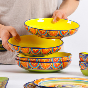 Juego de Vajilla de Cerámica de Gran Tamaño Estilo Tunecino, Tazones Pintados a Mano para la Cena, para el Hogar - Product Image 3
