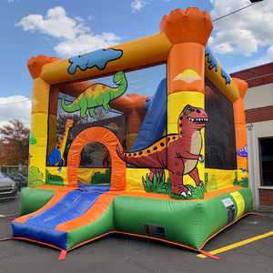 Combo de videurs gonflables <span class=keywords><strong>pour</strong></span> fête d'enfants Moonwalk Bounce House Family Social Interaction T-Rex Jumping Castle avec toboggans - Product Image 3