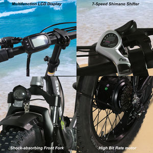 Tourwheel Conveniente bicicleta eléctrica plegable 48V 350W 500W Fat Tier Bike/ODM OEM <span class=keywords><strong>Hybrid</strong></span> Disc Brake Ebike - Product Image 6